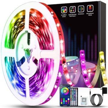 Keepsmile 50ft LED Lights for Bedroom - Bluetooth App Control & RGB Color Changing
