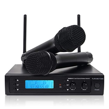 Sound Town 200-Channel UHF Wireless Microphone System with 2 Handheld Mics