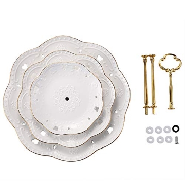 BonNoces 3-Tier Porcelain Cupcake Stand for Elegant Events