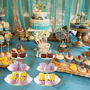 BonNoces 3-Tier Porcelain Cupcake Stand for Elegant Events