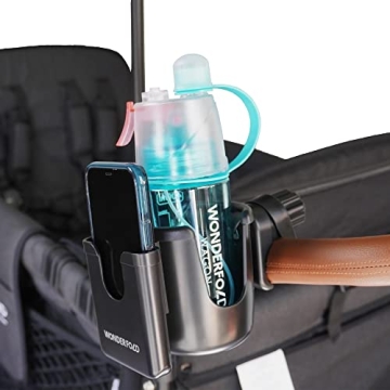 WONDERFOLD Stroller Wagon Cup & Phone Holder - Black