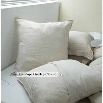 Simple&Opulence 100% Washed Linen Euro Shams for Home Decor