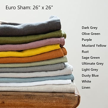 Simple&Opulence 100% Washed Linen Euro Shams for Home Decor