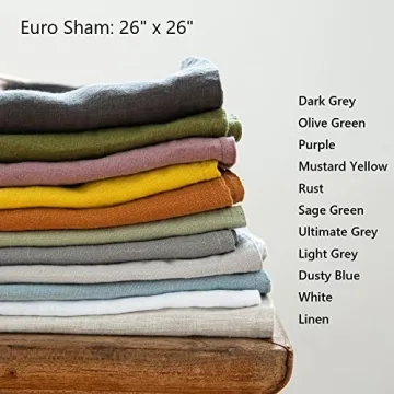 Simple&Opulence 100% Washed Linen Euro Shams for Home Decor