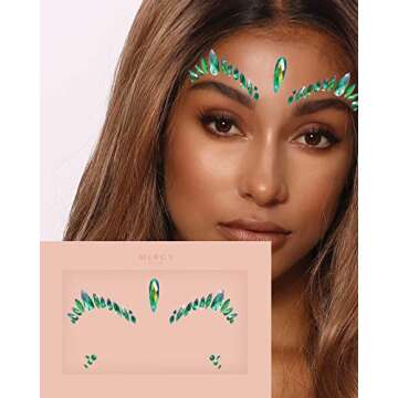 Poison Ivy Face Jewels by Mercy London Poison Ivy Costume Accessories Face Gems Jewels All In One Festival Headpiece Stick On