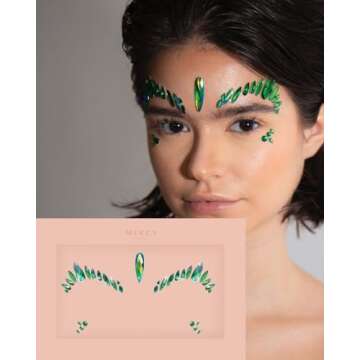 Poison Ivy Face Jewels by Mercy London Poison Ivy Costume Accessories Face Gems Jewels All In One Festival Headpiece Stick On