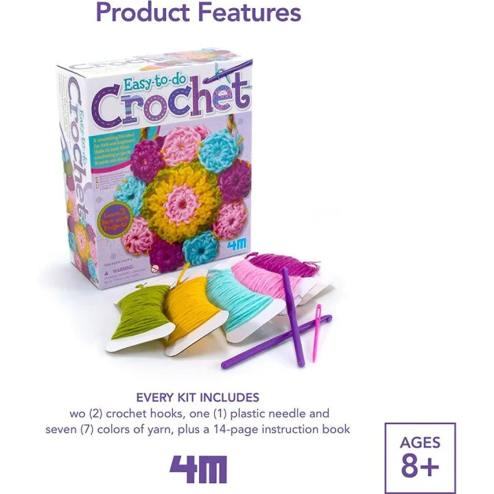 Easy-To-Do Crochet Kit for Kids & Teens - 4M 3625