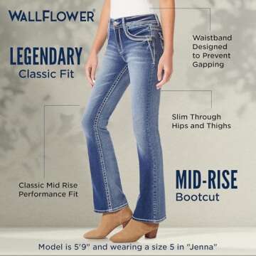 WallFlower Legendary Bootcut Mid-Rise Jeans for Women