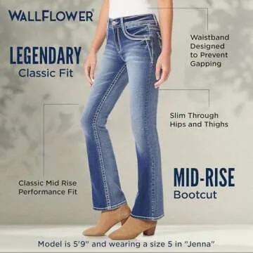 WallFlower Legendary Bootcut Mid-Rise Jeans for Women