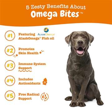 Zesty Paws Omega 3 Alaskan Fish Oil Chew Treats for Dogs - with AlaskOmega for EPA & DHA Fatty Acids...