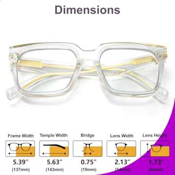 Stylish VISOONE Rectangle TR90 Blue Light Blocking Glasses