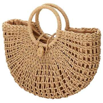YYW Round Rattan Bag - Stylish Handmade Straw Bag
