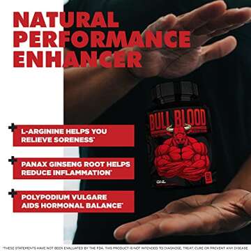 Bull Blood Testosterone Booster for Men - Testosterone Supplement for Stamina & Endurance - Maca Roo...