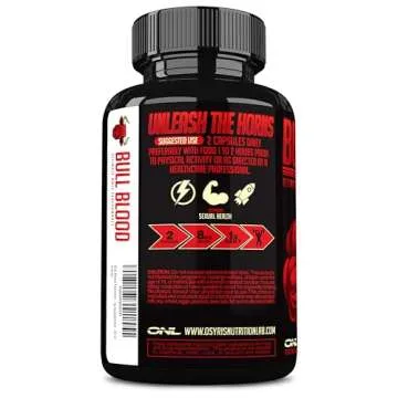 Bull Blood Testosterone Booster for Men - Testosterone Supplement for Stamina & Endurance - Maca Root, Horny Goat Weed, Tribulus Terrestris Extract & Tongkat Ali - Male Enhancing Supplement - 60 Ct