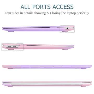May Chen Compatible with New MacBook Air 13 inch Case 2021 2020 2019 2018 Releaes A2337 M1 A2179 A1932,PC Hard Shell for Retina Dispaly fits Touch ID, Gradient Purple