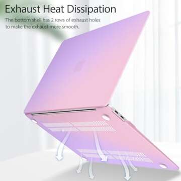 May Chen Compatible with New MacBook Air 13 inch Case 2021 2020 2019 2018 Releaes A2337 M1 A2179 A1932,PC Hard Shell for Retina Dispaly fits Touch ID, Gradient Purple