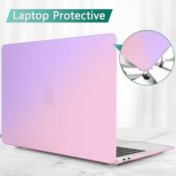 May Chen Compatible with New MacBook Air 13 inch Case 2021 2020 2019 2018 Releaes A2337 M1 A2179 A1932,PC Hard Shell for Retina Dispaly fits Touch ID, Gradient Purple