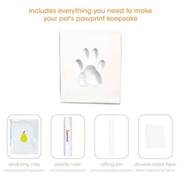 Pearhead Dog Or Cat Paw Prints Pet Wall Frame With Clay Imprint Kit, Pet Sentiment Keepsake Frame, Pet Memorial Picture Frame, Espresso 4 x 6"