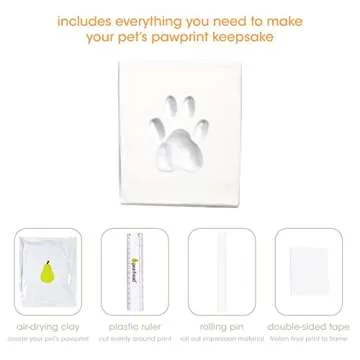 Pearhead Dog Or Cat Paw Prints Pet Wall Frame With Clay Imprint Kit, Pet Sentiment Keepsake Frame, Pet Memorial Picture Frame, Espresso 4 x 6"