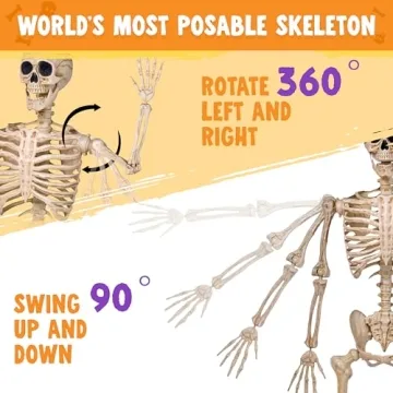 JOYIN 5 FT Life Size Poseable Skeleton for Halloween