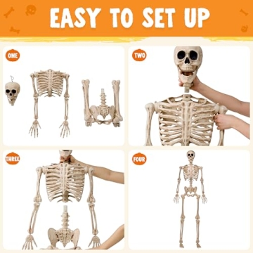 JOYIN 5 FT Life Size Poseable Skeleton for Halloween