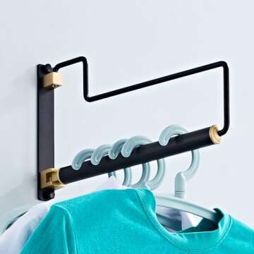NEWRAIN Clothes Drying Rack, Laundry Racks for Drying Clothes, Wall Mounted Swing Arm Clothes Hanger...