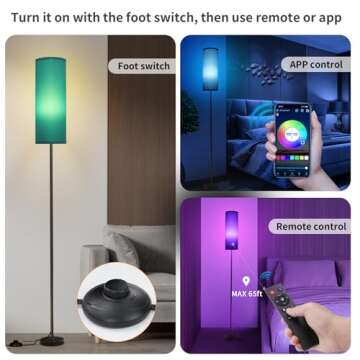 Frideko Floor Lamp for Bedroom, Tall Standing Lamps for Living Room, Modern Corner Floor Lamps for L...