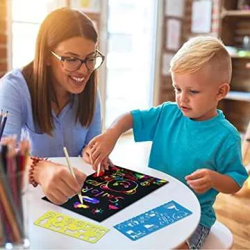 RMJOY Rainbow Scratch Paper Art for Kids - 60PCS Fun Crafts