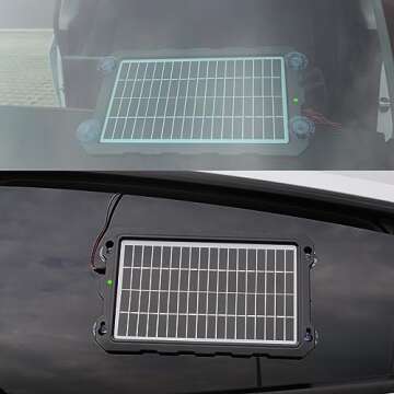 SUNAPEX 12V Solar Trickle Charger for Boat Battery Solar Battery Charger 12 Volt Waterproof 10W Solar Battery Maintainer for Car Truck Boat RV Motorcycle Marine Trailer Battery