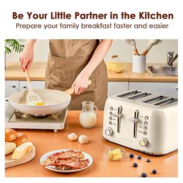 REDMOND Retro 4 Slice Toaster with Extra Wide Slots