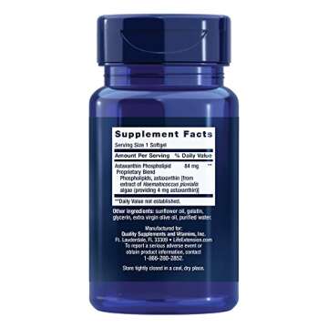 Life Extension Astaxanthin with Phospholipids 4 mg - For Eye & Heart Health + Metabolic & Cardiovasc...