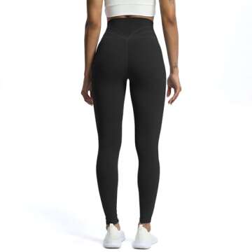 Aoxjox High Waisted Workout Leggings for Women Trinity Yoga Pants 26.5" (Black, X-Large)