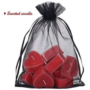 YQL Black Organza Bags,100PCS 5x7 Inch Gift Favor Bags Mesh Fruit Protection Bags Jewelry Pouches Sachet Bags Wedding Party