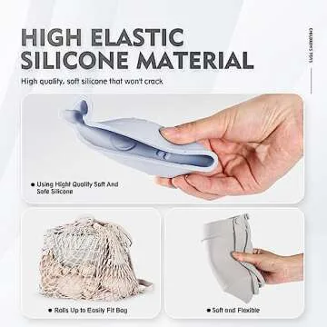 MarcZero 11Pcs Silicone Beach Toys,Modern Baby Beach Toys,Travel Friendly Beach Set,Silicone Bucket, Shovel, 8 Sand Molds, Beach Bag,Silicone Sand Toys for Toddlers, Kids (Gray)