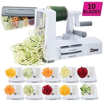 ZLEW Strongest Heaviest Duty Veggie Pasta Spaghetti Maker for Healthy Low Carb/Paleo/Gluten-Free Mea...