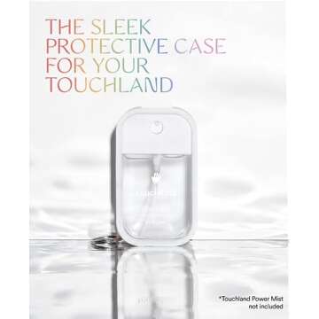 Touchland Mist Case for Power Mist and Glow Mist (1FL OZ), Protective and Stylish Hand Sanitizer Spray Accessory, Silicone Case with Keyring, Icy White