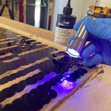 TotalBoat 200g UV Cure Clear Acrylic Resin Kit with UV Flashlight for DIY Jewelry Making, Crafts, and Protective Coatings