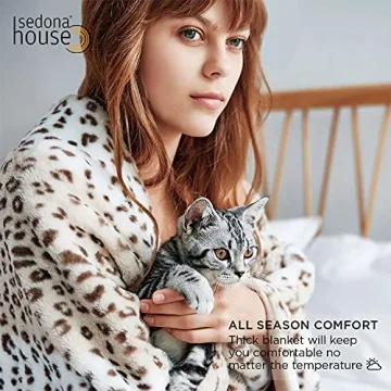 Sedona House Fuzzy Faux Fur Cheetah Throw Blanket Cozy Comfort