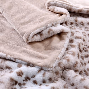 Sedona House Fuzzy Faux Fur Cheetah Throw Blanket Cozy Comfort
