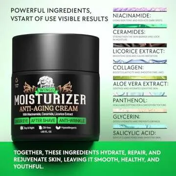 WINGO Men's Facial Moisturizer – Anti-Aging Firming Cream for All Men