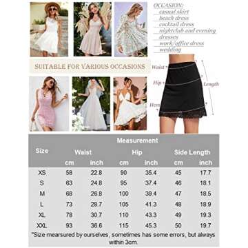 Avidlove Half Slips for Women Underskirt Short Mini Skirt with Floral Lace Trim