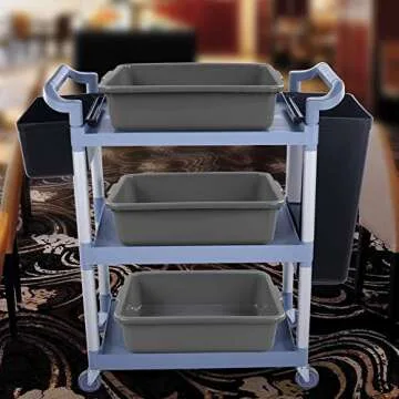 Eagrye Bus Tubs | 4-Pack, 13L, Grey for Kitchen Storage