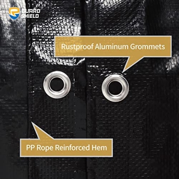 GUARD SHIELD 7mil Waterproof Black Medium Duty Tarp