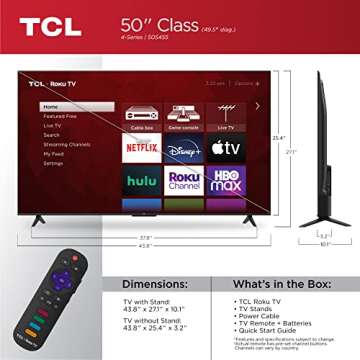 TCL 50" 4-Series 4K UHD HDR Smart Roku TV