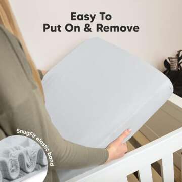 KeaBabies 2-Pack Organic Crib Sheets for Boys, Girls, Jersey Fitted Crib Sheet, Baby Crib Sheets Neutral, Cotton Breathable Crib Sheet,Cute Printed Crib Mattress Sheet,Baby Mattress Sheets (Hazy Blue)