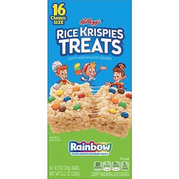 Rice Krispies Treats Marshmallow Snack Bars, Kids Snacks, Value Pack, Rainbow, 11.2oz Box (16 Bars)