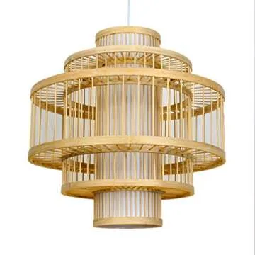 LITFAD Drum Single Pendant Light for Coffee Shop LED Pendant Cage Lighting Ceiling Hanging Light Mul...