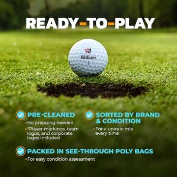 ZUSSET 100% Recycled Golf Balls - Handpicked & Assorted HIT Away Used Golf Ball Bag - Ready to Play - Ideal for Driving Range Practice & Course Training (200)