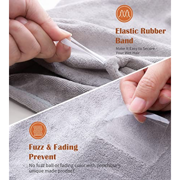 POPCHOSE Super Absorbent Microfiber Hair Towel Wrap
