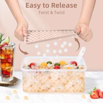 WIBIMEN Mini Ice Cube Trays, Small Tiny Round Pebble Crushed Nugget Ice Trays for Freezer with Lid -...